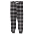 thumbnail image 5 of gzxflxpge Men's Casual Plaid Pants Lightweight Soft Drawstring Stretch Waist Work Bottoms Fashion Relaxed Fit Long Pants with Pockets Black S, 5 of 5