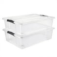 thumbnail image 6 of Sorbus 2 Pack 40qt Clear Underbed Stackable Storage Bins with Lids and Handles - Versatile storage for Clothing, Bedding, and more, 6 of 7