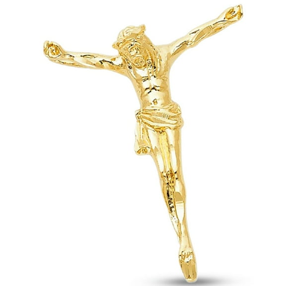 Jesus Piece Pendant Solid 14k Yellow Gold Christ Full Body Charm Genuine Religious Style 34 x 26 mm