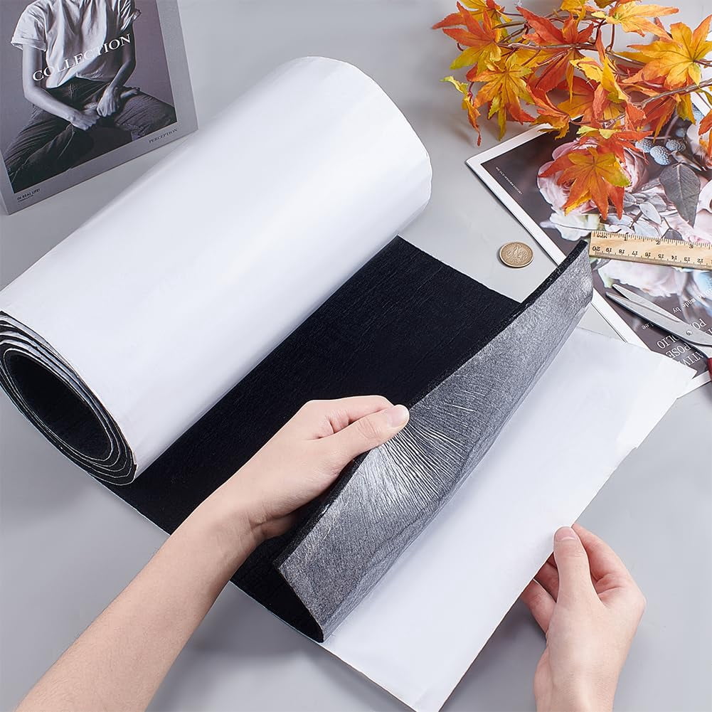 98x11.8 Inch Self-Adhesive Felt Carpet Black Felt Furniture Pads 5mm Thick Felt Pads with Adhesive Backing for Protecting Wall Hardwood Floors DIY Crafts Sewing for DIY