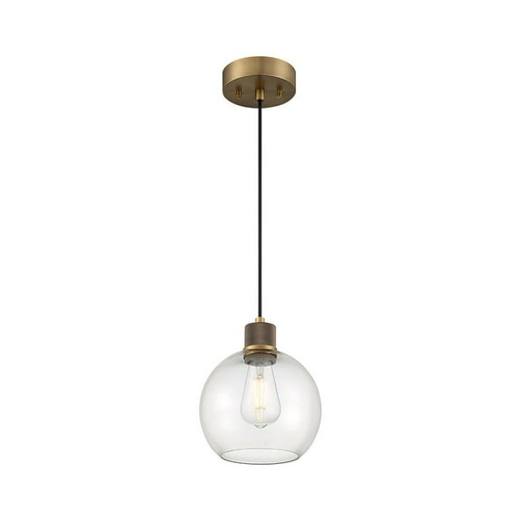 Access Lighting Burgundy LED Pendant in Antique Brushed Brass Color