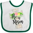thumbnail image 3 of Inktastic He is Risen Cross with Script and Flowers Boys or Girls Baby Bib, 3 of 4