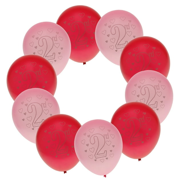Globo de látex de 2 degree cumpleaños para bebé con amor, decoración de , suministros para fiestas, accesorio para fotografía Rosa rojo