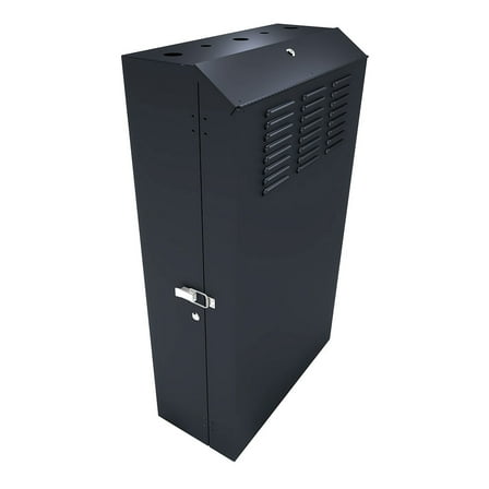 NavePoint 6U Vertical Server Rack Enclosure, Low Profile, 35.4" Deep, Max Weight Capacity 132lbs - 6U Network Cabinet Vertical Wall Mount, Perforated, Black