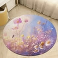 thumbnail image 4 of Happy Cute Bees Round Rugs -Washable Non-Slip Small Round Area Rug Throw Soft Circle Rugs for Bedroom, Modern Print Indoor Carpet for Entryway Sofa Living Room, 4 of 6