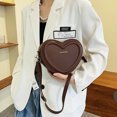 thumbnail image 3 of Bolso de moda para mujer Bolso de corazón para mujer Bolsos de mano Bolso de cuero PU (Marrón) Ndcxsfigh Para Estrenar, 3 of 7