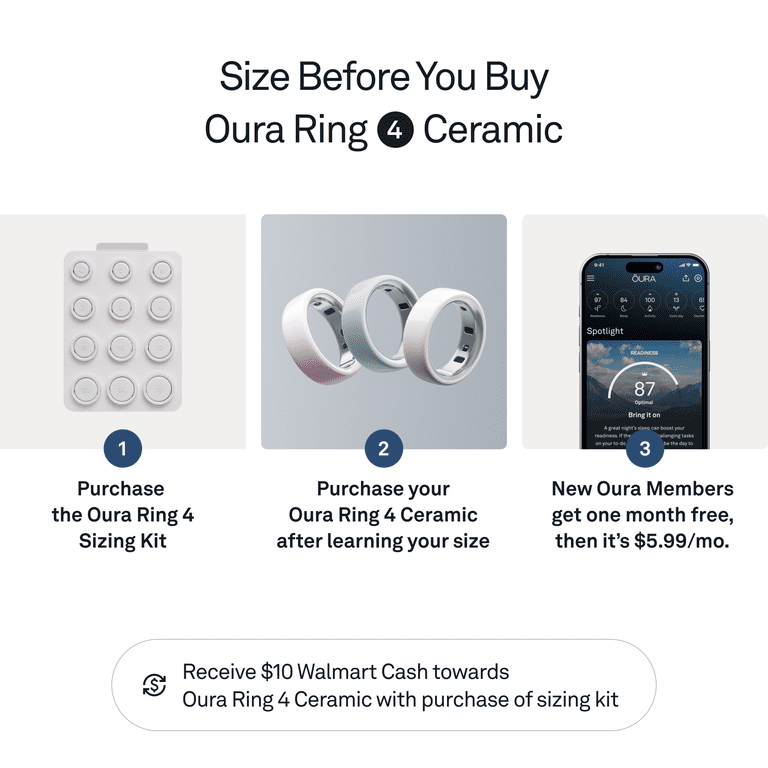 Oura Ring 4 Ceramic, Petal, Size 11, Smart Wearable, Sleep