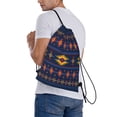 thumbnail image 7 of Native-American Pattern Drawstring Backpack Sackpack String Bag Cinch Waterproof Bags for Gym Sports Yoga Travel Beach Swimming shopping, 7 of 7