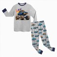 thumbnail image 5 of NOLDARES Two Piece Kids Pajamas Dinosaur Print Boys Pajama Set Toddler Sleepwear for Fall and Winter Seasons 6-12 Months 12-24 Months 2t 3t 4t 5t 6t 7t 8t 9t Children,Grey,6-7 Y, 5 of 6