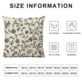 thumbnail image 5 of Shiartex Decorative Throw Pillow Case Farmhouse Pattern Brown Beautiful Jacobean Floral Meadow Flowers Blossom Florets Bud Country Cream Crewel Cushion Cover Pillowcase for Couch Sofa Bed White, 5 of 5