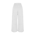 thumbnail image 5 of UTSJKR Women's Fuzzy Fleece Pants High Waist Wide Leg Comfortable Soft Warm Lounge Pants Winter Thick Comfy Sleepwear Pajama Pants White L, 5 of 6