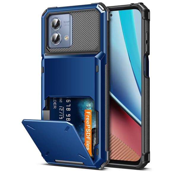 Funda tipo cartera COOYA para Moto G Stylus 2023, azul, doble capa