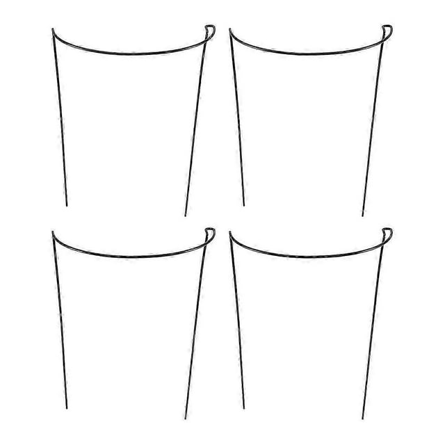 4 Pcs Plant Support Stakes Ring Cage Metal Garden Plant Stake Green Half Round Plant Support Ring La