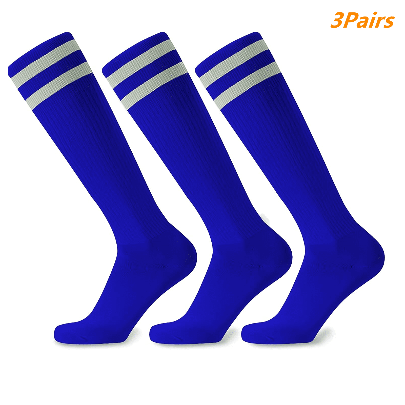 Llgltomo 3 Pairs Long Soccer Socks,  Men's Slip Athletic Football Socks Athletic Long Socks  for Trekking Hiking Basketball Soccer Volleyball