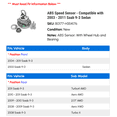 thumbnail image 2 of ABS Speed Sensor - Compatible with 2003 - 2011 Saab 9-3 Sedan 2004 2005 2006 2007 2008 2009 2010, 2 of 2