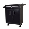 thumbnail image 3 of Storage Cabinet Tool Cart with 1 Drawer and Lockable Door, Four Wheels, Black Color, EVA Cushion,Industrial Service Utility Tool Cart for Mechanics, Garage, Workshop, 3 of 13