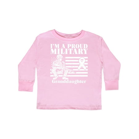 

Inktastic Proud Military Granddaughter Red Friday Gift Toddler Toddler Girl Long Sleeve T-Shirt