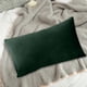 thumbnail image 4 of Funda de almohada de terciopelo - Verde 30x50cm - Funda de cojín de poliéster suave con cierre de cremallera, 4 of 6