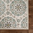 thumbnail image 2 of Tranquility Beige Moonrock / Light Blue Rectangle 2 ft. x 7 ft. Indoor Runner Olefin Machine Made Contemporary Eclectic Global Transitional Cool Suzani Rug, 2 of 8