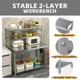 thumbnail image 6 of YODOLLA Stainless Steel Work Table with Overshelves and Hooks Commercial Kitchen Prep Table With Two Shelves Heavy Duty Work Table for Commercial Kitchen Restaurant, 6 of 7