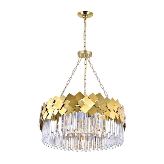 CWI Lighting Panache 8 Light Down Contemporary Metal Chandelier in Gold