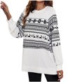 thumbnail image 1 of Moda mujer Navidad Casual manga larga cuello redondo señoras Tops sudaderas Fridja  fhghd808, 1 of 5
