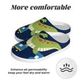 thumbnail image 6 of Fotbe Dino Playing Roller Skate Pattern Women's Fuzzy Curly Fur Memory Foam Loafer Slippers Indoor Outdoor Slippers Winter Home Shoes-35/36, 6 of 7