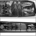 thumbnail image 4 of Headlight Assembly For Gmc SIERRA YUKON Halogen Headlamps 1500 2500 Chrome Housing Clear Reflector Smoke Lens 1999-2007, 4 of 6