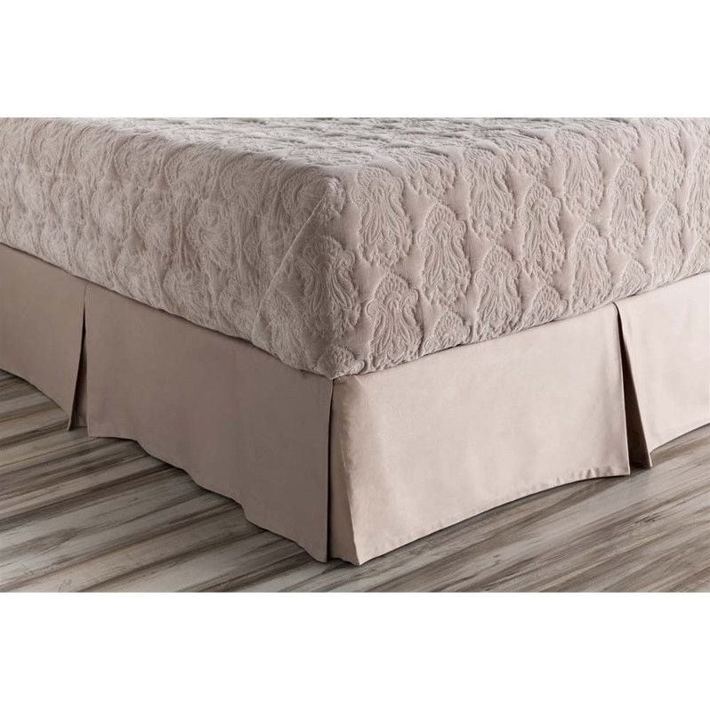 Surya Griffin Woven Cotton California King Bed Skirt in Mink Walmart