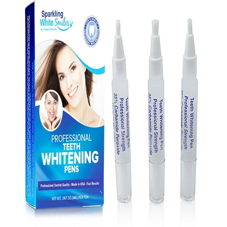 3 Pack 3ml Professional Teeth Whitening Pens - 35% Carbamide Peroxide Dental Strength - Fast Results - Up To 80+ Whitening Treatments - Made in (Best Brite Smile Pen)