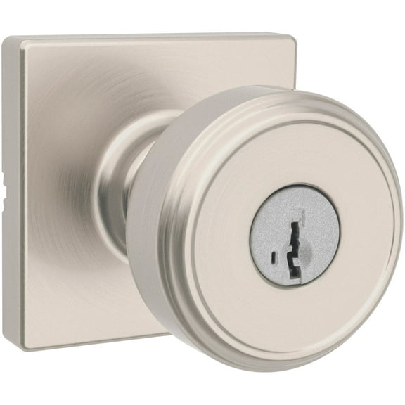 Kwikset 400Mnksqt-S Maven Single Cylinder Keyed Entry Lever Set - Nickel