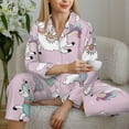 thumbnail image 6 of Fotbe Llama Unicorn and Rainbow Pattern Long Sleeve Pajama Set for Women,Sleepwear Set,2-piece Loungewear Set,Soft PJs Comfy Nightwear with Pockets -, 6 of 7