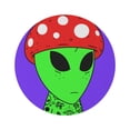 thumbnail image 2 of Red Mushroom Head Green Alien Freckles Space Cartoon Tattoos UFO Cows Milk, 2 of 5