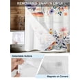 thumbnail image 5 of No Hook Shower Curtain with Snap-in Liner, Pink Spring Floral Waterproof Fabric Bathroom Curtains, Elegant Flowers Farmhouse Botanical Wooden Bath Curtains & Mesh Top Window 54"x78", 5 of 9