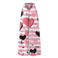 thumbnail image 5 of WTOBBY Women's Valentine's Day Print High Waist Wide Leg Palazzo Pants Casual Flowy with Pocket,Beach Trousers Ideal for Summer Parties, Wedding Events and Special Romantic Occasions,Pink M, 5 of 5