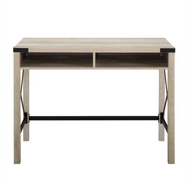 42" Farmhouse Metal & Wood Desk - White Oak