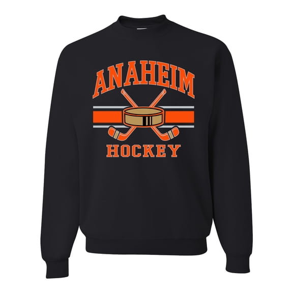 Wild Bobby City of Anaheim Hockey Fantasy Fan Sports Unisex Crewneck Sweatshirt, Black, Small