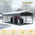 thumbnail image 6 of VEIKOUS 20' x 12' Heavy-Duty Metal Carport - Weatherproof Roofing, Rust-Resistant Frame, Easy Installation, 6 of 12