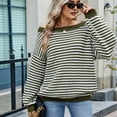 thumbnail image 5 of Womens Off the Shoulder Sweater 2025 Fall Winter Long Sleeve Striped Sweater Oversized Knitted Pullover Tops Olive Green XL, 5 of 8