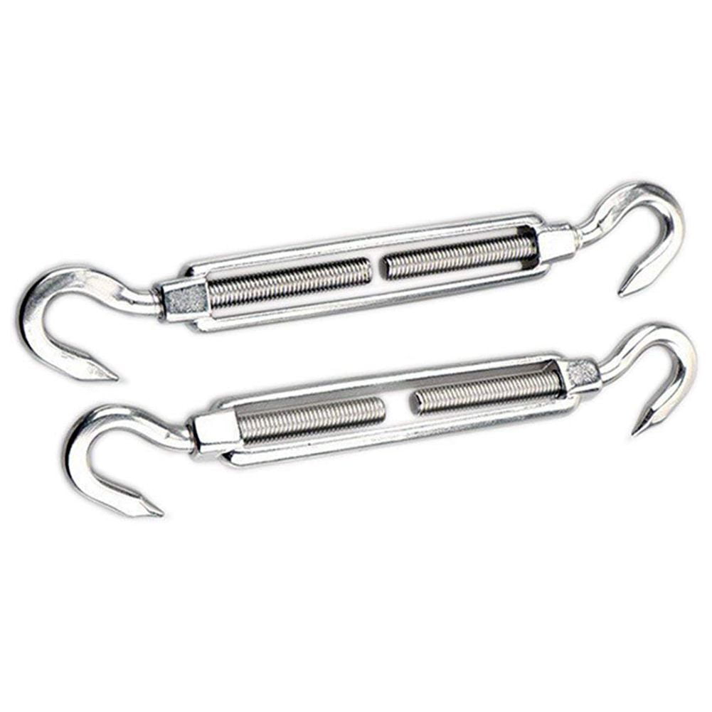 2pcs M8 Turnbuckle Wire Tensioner 304 Stainless Steel Hook Rope Cable Tensio... 