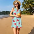 thumbnail image 3 of Lsque Watermelon Pattern Summer Dresses for Women – Sleeveless T-Shirt Swing Sundress, Perfect for the Beach and Casual Days, 3 of 7