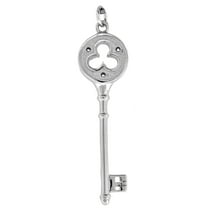 925 Sterling Silver Mens Cubic Zirconia Key Charm Pendant 38.1x16.1mm Wide Necklace for Men