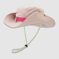 thumbnail image 3 of Xfvqtps Womens Sun Hat Cowboy Quick Drying Sunscreen Sunshade Wide Brim Adjustable Drawstring Solid Color Vintage Breathable Camping Outdoor Summer Cowboy Hat Pink, 3 of 5