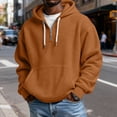 thumbnail image 2 of LNZGNM Mens Oversized Hoodie Waffle Solid Color Big and Tall Sweatshirt 1/4 Zip Long Sleeve Drawstring Shirts with Pockets Casual Outdoor Tops,Saffron 5XL, 2 of 7