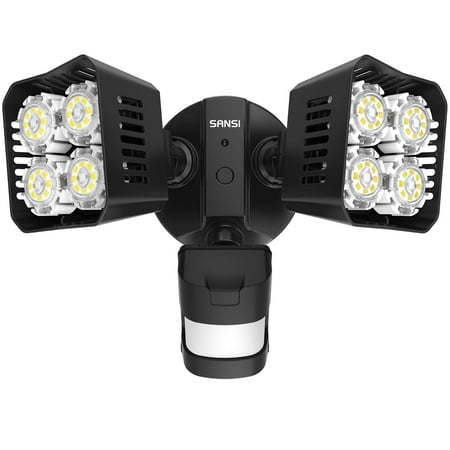 SANSI LED Security Motion Sensor Outdoor Lights, 30W (250W Incandescent Equivalent) 3400lm, 5000K Daylight, Waterproof Floodlights, Black