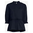 thumbnail image 5 of Scoop Women's Mock Neck Peplum Top, 5 of 5