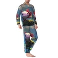 thumbnail image 2 of Naloa Pond Cute Axolotl Men’s Pajamas Set - Long Sleeve Button Down Sleep Shirt and Pajama Bottoms Sleepwear Set-X-Large, 2 of 7