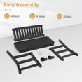 thumbnail image 6 of Carolayne 47" HDPS Outdoor Seating Bench, Armrest Garden Chair for Backyard & Porch, Black, 6 of 6