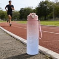 thumbnail image 3 of AuroraX 750ml Water Bottle Time Markings Leakproof Water Bottle Gym BPA Free Plastic Wide Mouth Dishwasher Safe Outdoor Travel Water Bottle Pink, 3 of 6
