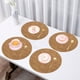 thumbnail image 4 of Mesa de comedor redonda, manteles individuales de terciopelo y piel sintética de doble cara, plegables, para hoteles, hogares, estilo occidental, manteles individuales para platos, piel, 4 of 6
